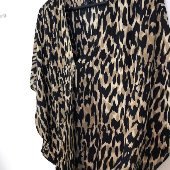 INC animal print blouse with flattering neckline - Picture 3 of 5